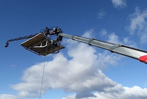 Mobile crane camera platform with Supertechno camera crane at film shoot in Cape Town