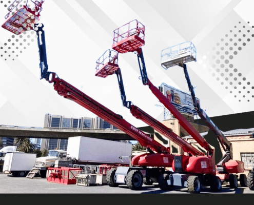 &#26032;&#19975;&#21338;&#51;&#46;&#48;&#109;&#97;&#110;&#98;&#101;&#116;&#120;&#19979;&#36733;Telescopic boom lift at a construction site Magni telescopic boom lift in use Manitou boom lift working on a high-rise building LiftUp Teleporter equipment rental services